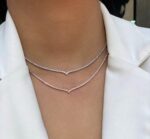 ⁦שרשרת כסף טניס עדינה לאישה⁩ – תמונה ⁦3⁩